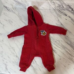Carter's Red Hooded Quilted Baby One-Piece Footie